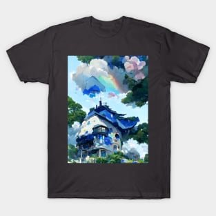 Dreamy Blue House Treasured in the Forest Floras of the Jungle T-Shirt